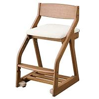 KOIZUMI コイズミ学習机  学習椅子 WO/アイボリー W43.4×D49.5~57.6×H76.5cm SH44.6・47.6・50.6・53.6cm 外寸  ファリスチェア アイボリー色 FLC-399WOIV | かきのき堂