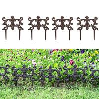 Sungmor フェンス 垣 花壇 庭 ガーデン 芝生 埋め込み用 トレリス 飾り物 鋳鉄 レトロ 4枚セット | かきのき堂