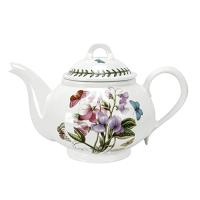 Portmeirion Botanic Garden 32oz Teapot | Sweet Pea Motif | Fine Earthenware | Chip-Resistant Glaze | Dishwasher Microwav | かめよしエクスプレス