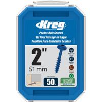 Kreg SML-C2B-50 Blue Kote Weather-Resistant Pocket Screws 2 Inch #8 Coarse Thread Maxi-Loc Head (50 Count) | かめよしエクスプレス