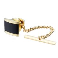 HAWSON Tie Tack for Men Tie Clip Pin With Black Stone Business (Gold) | かめよしエクスプレス