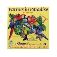 SUNSOUT INC - Parrots in Paradise - 1000 pc Special Shape Jigsaw Puzzle by Artist: Lori Schory - Finished Size 26 x 38.5 | かめよしエクスプレス