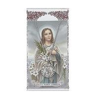 St Maria Goretti Prayer Card With Medal Christian Pendant Charm Patron Saint Catholic | かめよしエクスプレス