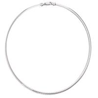 Savlano 925 Sterling Silver 4MM Italian Solid Flat Omega Chain Necklace for Women and Girls - Made in Italy Comes With a | かめよしエクスプレス