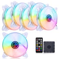 DS Axis Rainbow Light RGB LED 120mm Case Fan for PC Cases CPU Coolers Radiators System (6 Pack RGB Fans kit E Series) | かめよしエクスプレス