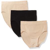 Wacoal Women's B Smooth Brief Panty 3 Pack Sand Sand Black 3X-Large | かめよしエクスプレス