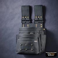 KNICKS ニックス 最高級硬式グローブ革チェーンタイプ3段腰袋 ブラック 