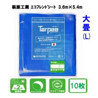 萩原工業 ターピー エコフレンドシート(L) #3000 3.6m×5.4m 10枚入 2間×3間 2K×3K 養生 工事 防災 備蓄 地震 屋根 雨よけ 日よけ 防水 防雪 ブルーシート | DIYバリュー カンノ商会 Yahoo!店