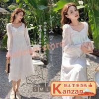 刺繍ワンピース リゾットワンピース 白ドレス 二次会 花嫁 パーティードレス 二次会に最適 花嫁 二次会 長袖 ウェディングドレス マキシ丈 | 観山ストア