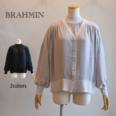 新品　BRAHMIN ブラーミン　シアーブラウス　24SS BLAMINK ブラミンク 24SS コットンシルク シアーブラウス36