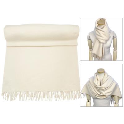 HERMES エルメス　カシミヤ　大判マフラー　ショール　白　ホワイト HERMES（エルメス） （新品・未使用品）エルメス ホライゾン 大判 小物