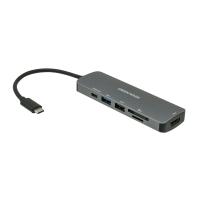 ドッキングステーション カードリーダー USB+CR+HDMI+PD60W給電 USB Type-C USB3.1 Gen1 6in1 グリーンハウス GH-MHC6A-SV/8721 | カワネット