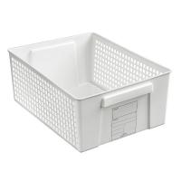 トリムバスケット ホワイト ラージサイズ(21.5×28.7×高さ11.5cm) | 100円雑貨&日用品卸-BABABA
