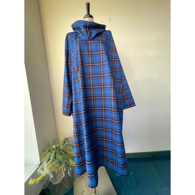 センソユニコ ワンピース　マツオインターナショナル 美品⁂センソユニコ⁂膝丈ワンピース チェック リネン フレア
