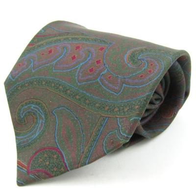 エトロ ネクタイ ペイズリー ボタニカル ジャガード 高級シルク 古着 光沢感 エトロ ネクタイ ペイズリー ボタニカル ジャガード 高級シルク