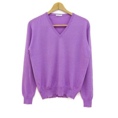 ローズ柄　カシミヤ黒ニット長袖セーター　バランタイン ローズ柄 カシミヤ黒ニット長袖セーター バランタイン ローズ柄