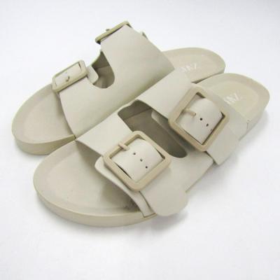 【ZARA】ザラ 38 24.5㎝ バックル付きプレーンサンダル エクリュ 白 バックル付きプレーンサンダル - エクリュ | ZARA Japan / 日本