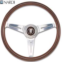 NARDI ナルディ　N340　ウッド&amp;ポリッシュスポーク　ステアリング　径340mm　NARDIホーンボタン、ホーリング付【お取り寄せ】 | KCMオンラインショップ