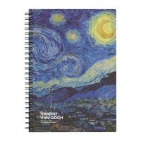 リングノート A5サイズ GOGH ゴッホ スターリーナイト 星月夜 5mm方眼 200ページ 絵画 PDM-26-65 | 文具・文房具のKDM ヤフー店