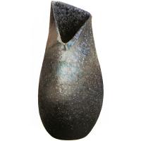 日本製 花器 古信楽窯変ひねり壺型花入 13号 全高39cm×幅33cm 信楽焼 ...
