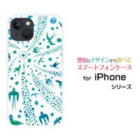 iPhone 13 mini アイフォン サーティーン ミニ TPU ソフトケース/ソフトカバー バード（ブルー×ホワイト） カラフル ポップ 鳥 とり 動物 | 携帯問屋 Yahoo!店