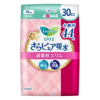 [花王]ロリエ さらピュア吸水 超吸収スリム 30cc 19cm お徳用 無香料 44枚入り(消臭 尿漏れ 通気性シート 軽失禁用) | ケンコーエクスプレス