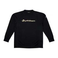 ファイテン PHITEN ユニセックス RAKUシャツSPORTS(SMOOTH DRY) 長袖 ブラック×ロゴ金 Sサイズ Tシャツ 裏メッシュ ラグラン袖 ロングスリーブ JG354003 | ケンコーエクスプレス