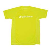 ファイテン PHITEN ユニセックス RAKUシャツSPORTS 半袖 ロゴ入り Tシャツ ライム×ロゴ白 2XOサイズ 吸汗 速乾 メッシュ JG357008 | ケンコーエクスプレス