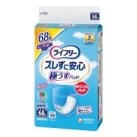(送料無料・まとめ買い×3個セット)ユニ・チャーム ライフリー ズレずに安心 極うすパッド 紙パンツ用パッド 尿とりパッド 2回分 男女共用 68枚 | ケンコーライフ ヤフー店