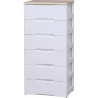 (送料別途)(直送品)IRIS 250132 ウッドトップチェスト 6段 ホワイト/ペアー HG-556-WH | 工具屋 まいど!