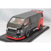 ミニカー/完成品 イグニッションモデル 1/18 T.S.Dワークス ハイエース ブラック/レッド ADVAN RSワタナベ 16インチホイール ガンメタリック | キッドボックス Yahoo!店