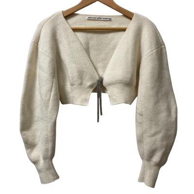良品 Alexander Wang アレキサンダーワン カシミヤブレンド クロップドニットカーディガン サイズS アイボリー レディース 古着 中古 USED alexanderwang（アレキサンダー・ワン） 良品 カシミヤブレンド