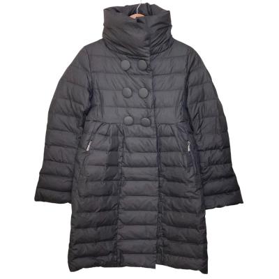 MONCLER (美品)ダークグレー キルティングロングコート(正規品) モンクレールキルティングコート（レディースダウンコート、ダウン