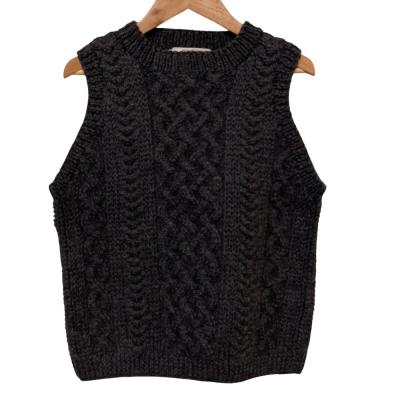 ★極希少 トグル★ INVERALLAN ネップ ニット ベスト ケーブル 黒 人気ファッション - ☆極希少 トグル☆ INVERALLAN ネップ ニット