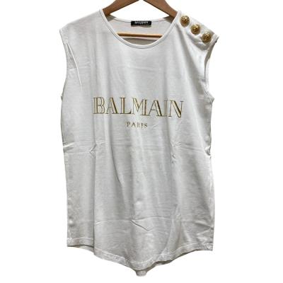 美品 BALMAIN バルマン ロゴプリント スリーブレス カットソー size34 ホワイト レディース 古着 中古 USED BALMAIN バルマン 商品一覧 - ブランド古着のリュクス - 売れ筋通販