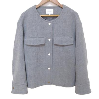 【美品】BEAUTY&YOUTH クレーターメルトンノーカラーショートコート M BEAUTY＆YOUTH UNITED ARROWS レディースノーカラーコート｜コート