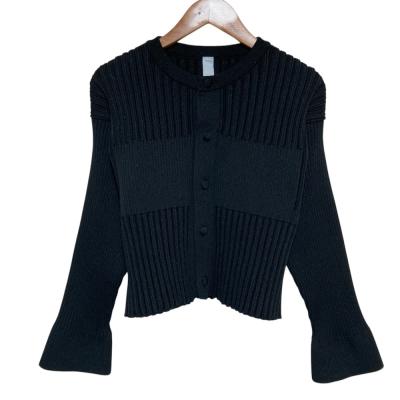 美品 CFCL シーエフシーエル FLUTED GLITTER COLLARLESS SHIRT CARDIGAN カーディガン CF008KE067 サイズ1 ブラック レディース 古着 中古 USED CFCL（シーエフシーエル） 美品 FLUTED GLITTER COLLARLESS SHIRT
