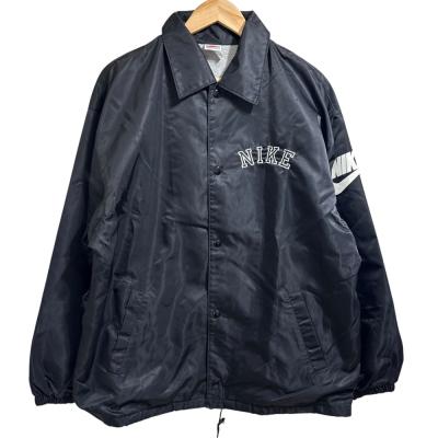 00s OLD NIKE ナイロンコーチジャケット センターロゴ ブラック L 00年 NIKE Logo Nylon Jacket 黒 L 00s ナイキ ナイロン