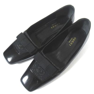 GUCCI リボン付きフラットシューズ 黒 36 フラットシューズ リボン（GUCCI／ファッション）のおすすめ人気商品