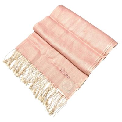 美品Chloe カシミヤ100% ストール ピンク フリンジ クリーニング済み♪ カシミヤ ストール クロエ（レディースストール）｜ファッション小物