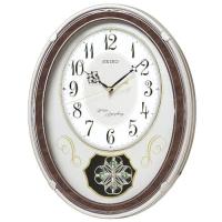 セイコー クロック 掛け時計 メロディ時計 電波 アナログ からくり トリプルセレクション メロディ 飾り振り子 クリスマス ソング他 薄金色 パー | 黄色いハチ