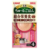 いなば ちゅ〜るごはん 総合栄養食 グレインフリー とりささみ＆ビーフ・緑黄色野菜 14g×4本入 DS-243 犬 イヌ 犬用 ごはん ペットフード | よろずやマルシェYahoo!ショッピング店