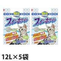 常陸化工 ファインホワイト 固まる紙製猫砂 猫用 12L×5入 :hk624011 ...
