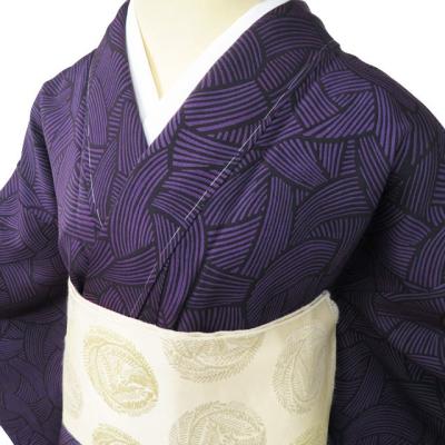 小紋 着物 未使用 正絹 袷 カジュアル 反端付き 濃色 黒紅色 身丈162cm 裄63.5cm M きもの北條 A1021-2 小紋 着物 未使用 正絹 袷 カジュアル 反端付き 黒紅色 濃色 身丈162cm