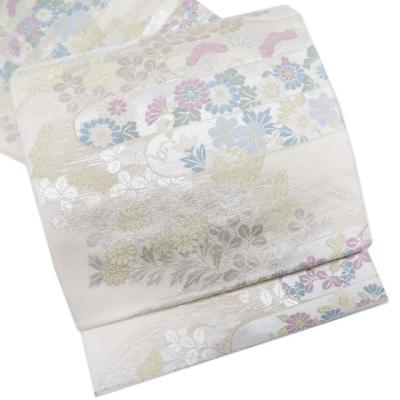 夏物 袋帯 中古 リサイクル 正絹 フォーマル 仕立て上がり 六通 霞に花  