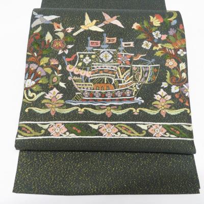 雲娥導 中国三大刺繡　蘇州刺繍 総刺繍 袋帯 正絹　帯　中古 袋帯 中古 リサイクル 正絹 フォーマル お太鼓柄 蘇州刺繍 雲娥