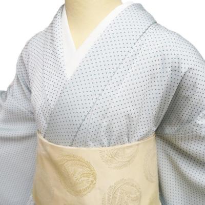 小紋 着物 中古 正絹 袷 カジュアル 長格子模様 桜模様 濃紺色 多色 金 身丈159.5cm 裄70cm M きもの北條 A1282-14 リサイクル着物】小紋 正絹 Sランク 身丈163cm 裄丈67cm 袷 紺色（こん
