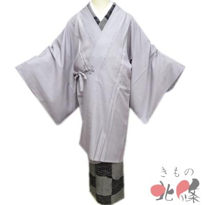 コート 道中着 着物 未使用 正絹 江戸小紋 竹縞模様 葡萄色 身丈102cm 裄67.5cm きもの北條 A1313-8 コート 道中着 着物 未使用 正絹 江戸小紋 竹縞模様 葡萄色 身丈102cm