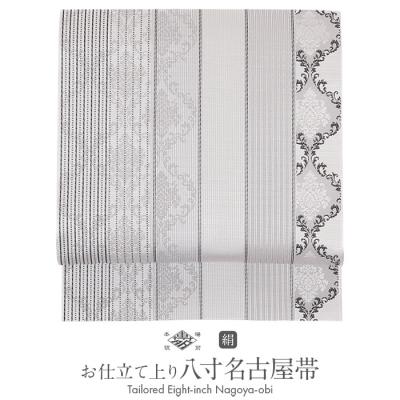 新品未仕立 博多帯 協和織 八寸 名古屋帯 大きい雪輪柄 グレー 仕立込 くるり 博多織名古屋帯【雪輪】近日登場！ - サキガケ