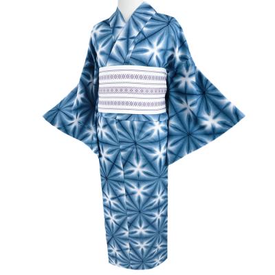 新品長尺□浴衣◇有松鳴海絞り□雪花◇板締め絞□白青紫◇木綿着物  